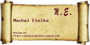 Mechel Etelka névjegykártya